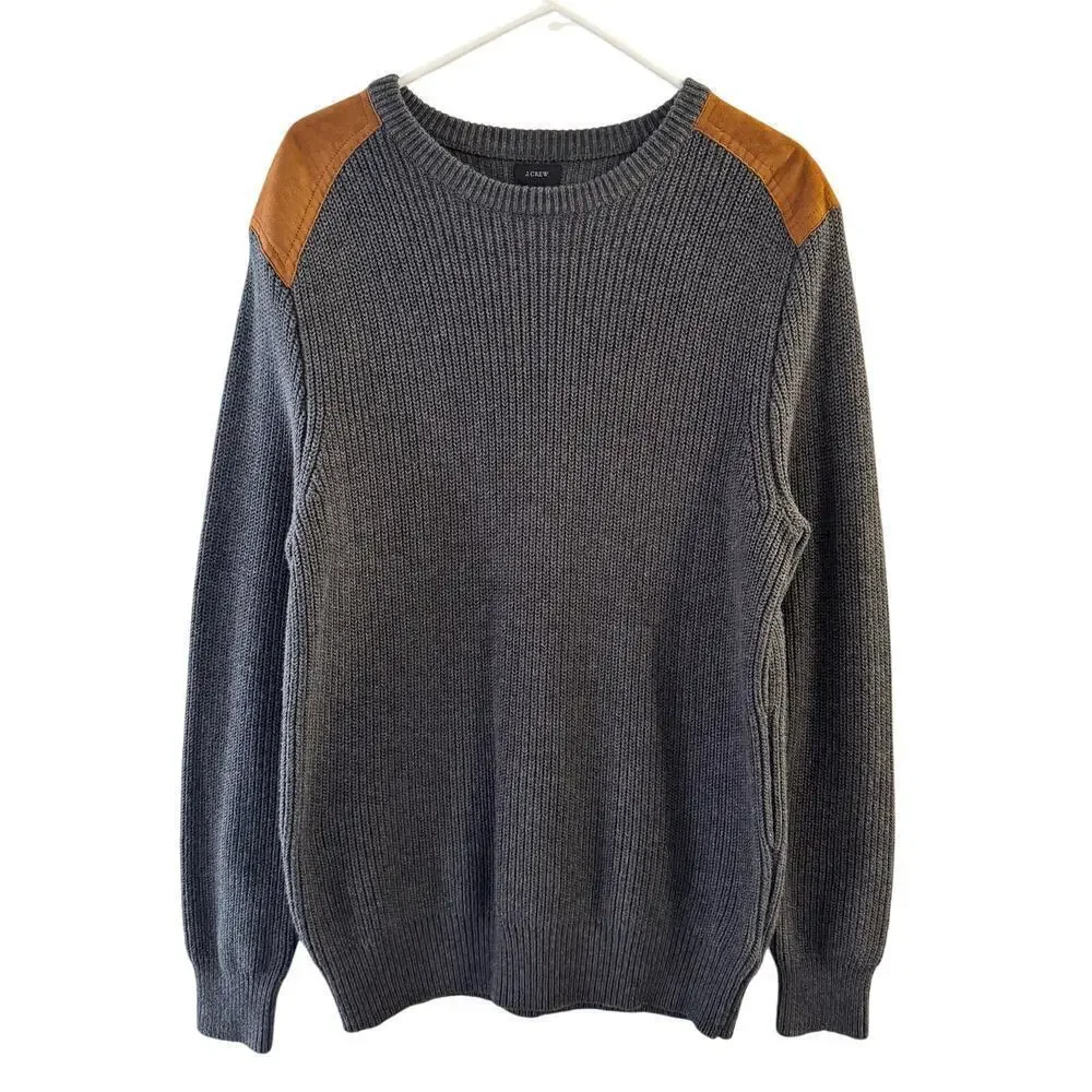 J.Crew Woodsman Cotton Ribbed Knit Fisherman Sweater Blue Size XL